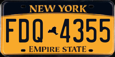 NY license plate FDQ4355