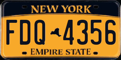 NY license plate FDQ4356
