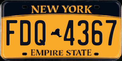 NY license plate FDQ4367