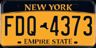 NY license plate FDQ4373