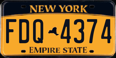 NY license plate FDQ4374