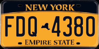 NY license plate FDQ4380
