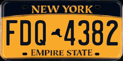 NY license plate FDQ4382