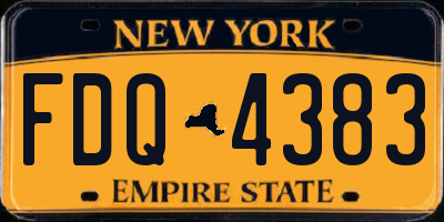 NY license plate FDQ4383