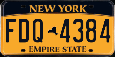 NY license plate FDQ4384
