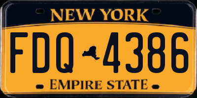 NY license plate FDQ4386