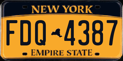 NY license plate FDQ4387