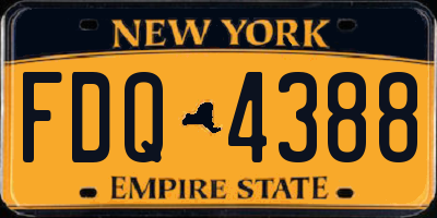 NY license plate FDQ4388