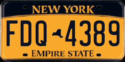 NY license plate FDQ4389