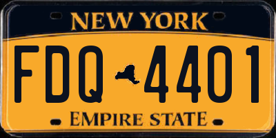 NY license plate FDQ4401