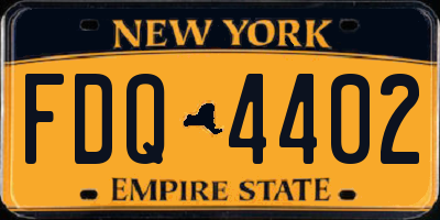 NY license plate FDQ4402