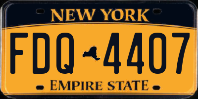NY license plate FDQ4407