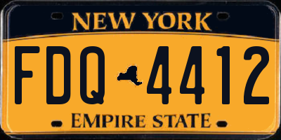 NY license plate FDQ4412