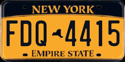 NY license plate FDQ4415