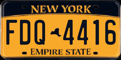 NY license plate FDQ4416