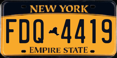 NY license plate FDQ4419