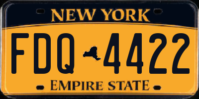 NY license plate FDQ4422