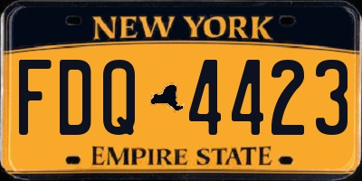 NY license plate FDQ4423