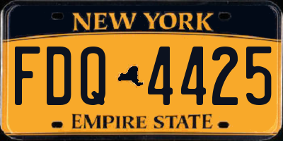 NY license plate FDQ4425