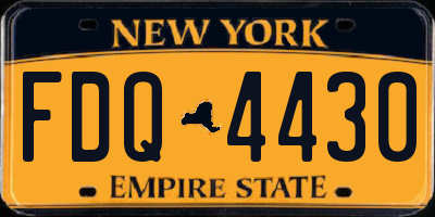 NY license plate FDQ4430