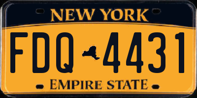 NY license plate FDQ4431