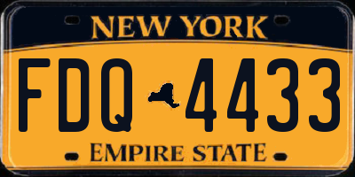 NY license plate FDQ4433