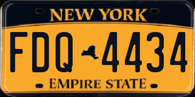 NY license plate FDQ4434
