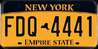 NY license plate FDQ4441