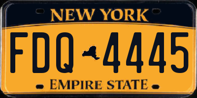 NY license plate FDQ4445