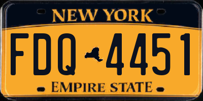 NY license plate FDQ4451