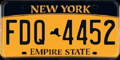 NY license plate FDQ4452