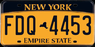 NY license plate FDQ4453