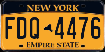 NY license plate FDQ4476