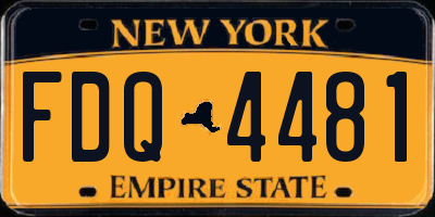 NY license plate FDQ4481