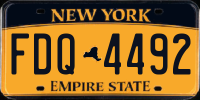 NY license plate FDQ4492
