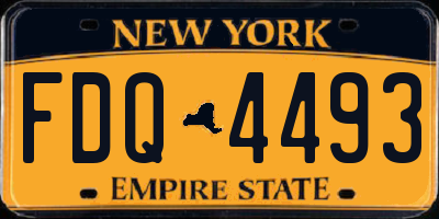 NY license plate FDQ4493