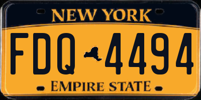 NY license plate FDQ4494