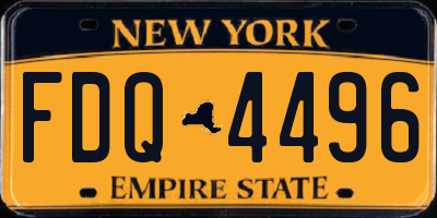 NY license plate FDQ4496