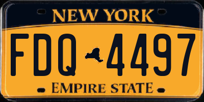 NY license plate FDQ4497