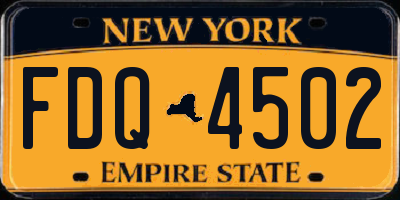 NY license plate FDQ4502