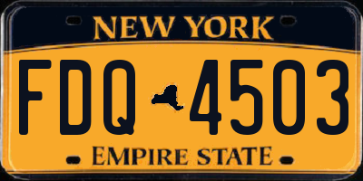 NY license plate FDQ4503