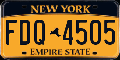 NY license plate FDQ4505