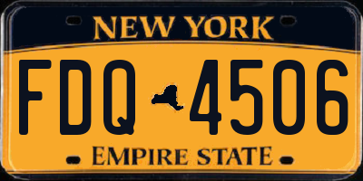 NY license plate FDQ4506
