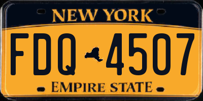 NY license plate FDQ4507