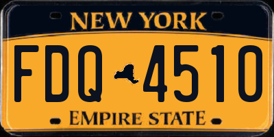 NY license plate FDQ4510