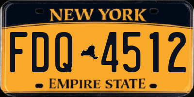 NY license plate FDQ4512