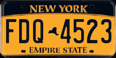 NY license plate FDQ4523