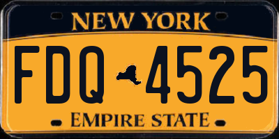 NY license plate FDQ4525