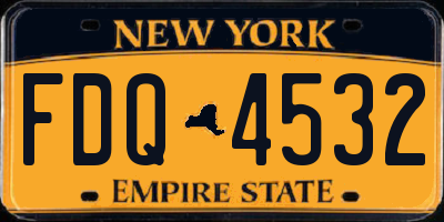 NY license plate FDQ4532