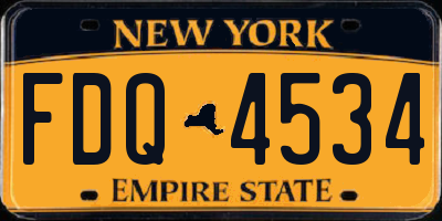 NY license plate FDQ4534